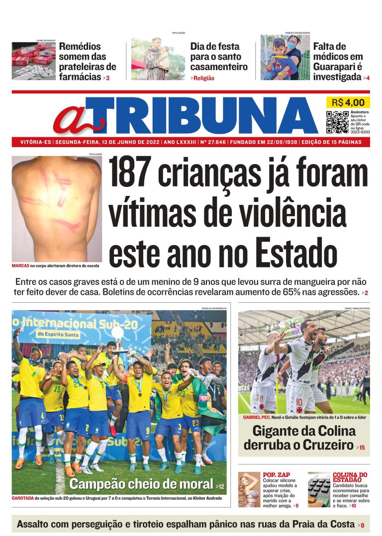 Confira os destaques do Jornal A Tribuna desta segunda-feira