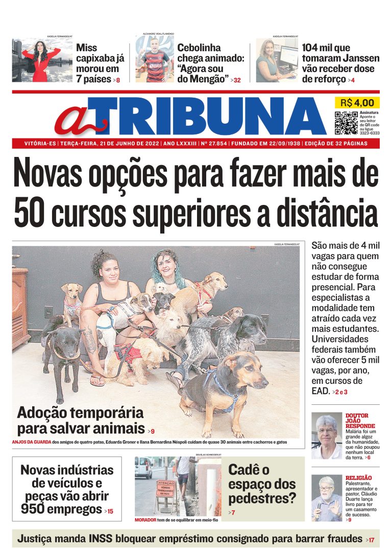 Confira os destaques do Jornal A Tribuna desta terça-feira