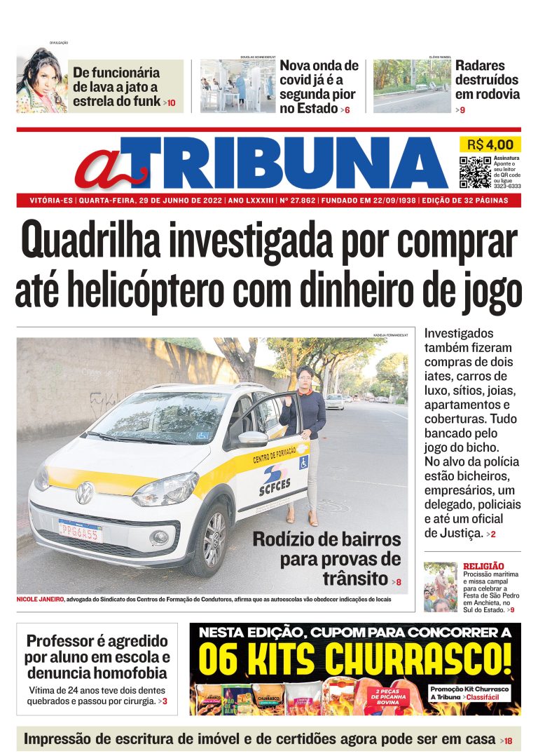 Confira os destaques do Jornal A Tribuna desta quarta-feira