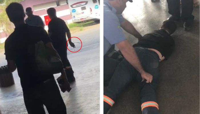 Homem usa faca para ameaçar passageiros e seguranças em terminal do Transcol