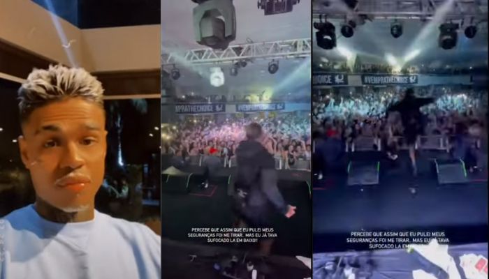 MC desmaia em show logo após se jogar na plateia