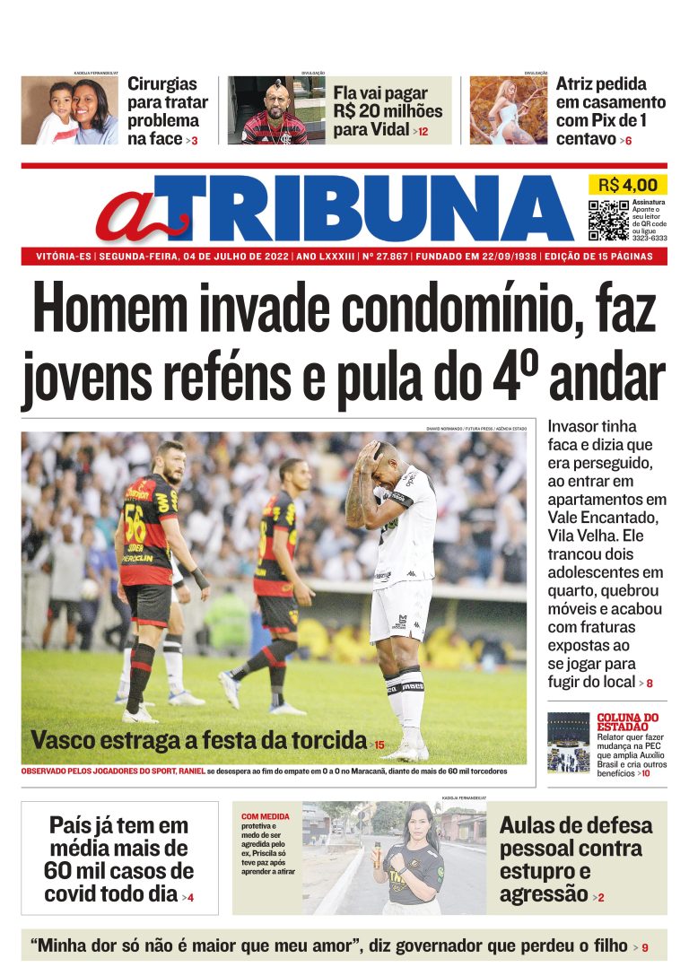 Confira os destaques do Jornal A Tribuna desta segunda-feira