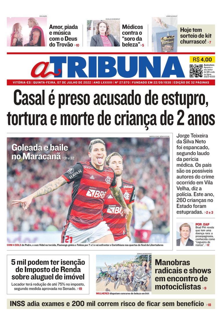 Confira os destaques do Jornal A Tribuna desta quinta-feira