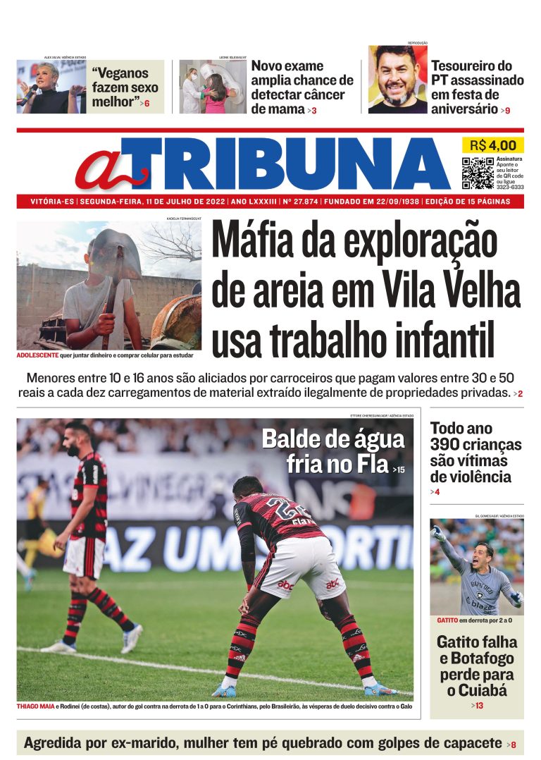 Confira os destaques do Jornal A Tribuna desta segunda-feira