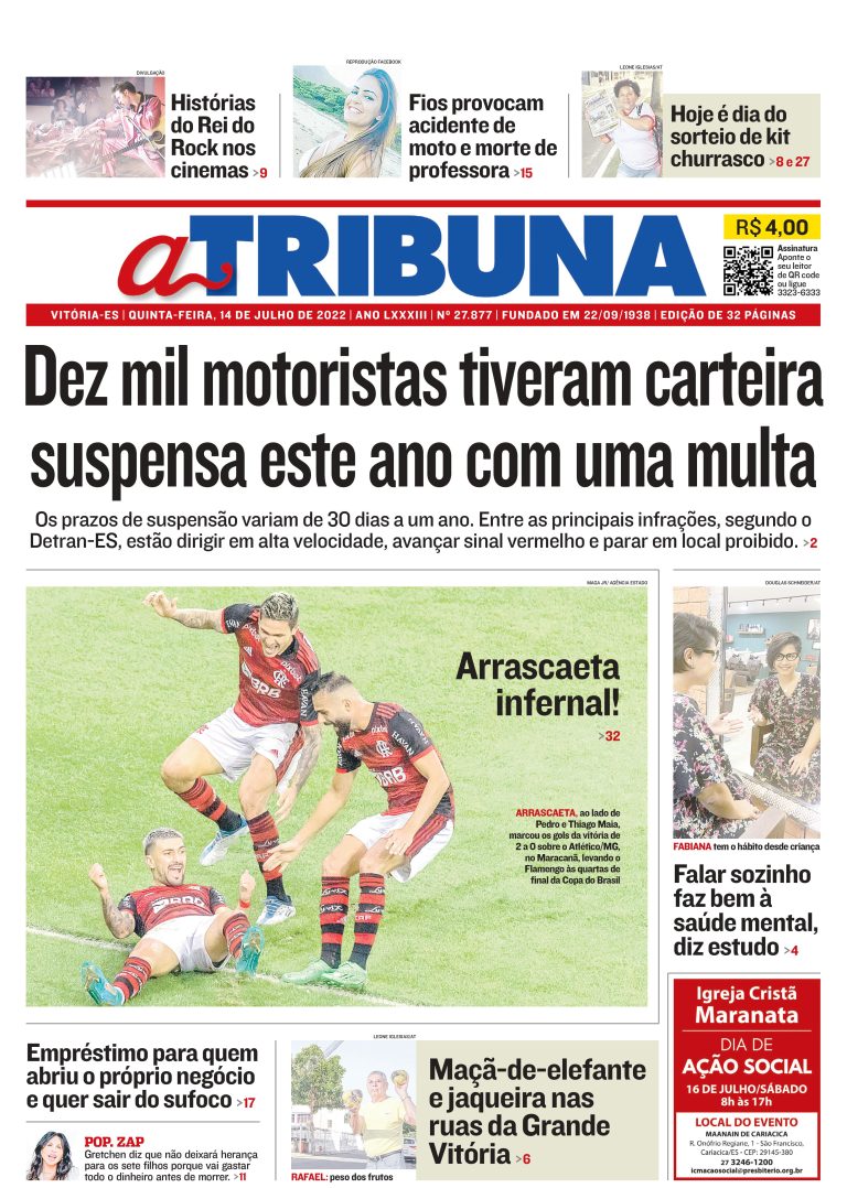 Confira os destaques do Jornal A Tribuna desta quinta-feira