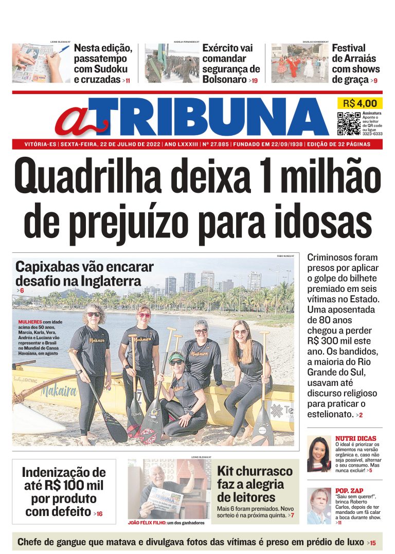 Confira os destaques do Jornal A Tribuna desta sexta-feira