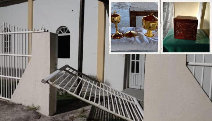 Bandidos arrombam igreja em Guarapari e levam até as hóstias