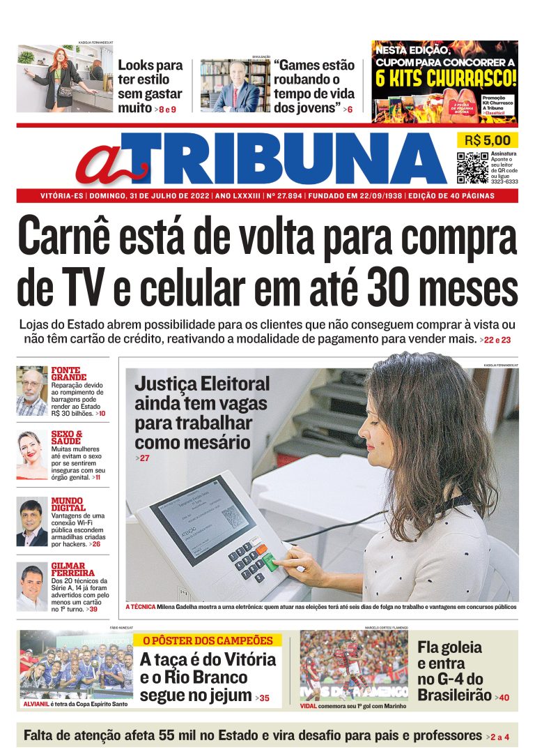 Confira os destaques do Jornal A Tribuna deste domingo