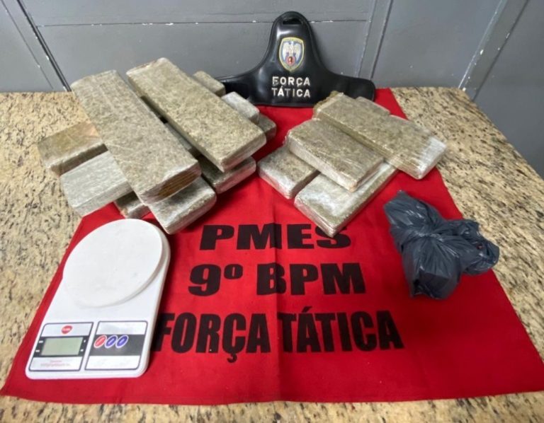 Homem é preso com 11 “tijolos” de maconha no Sul do ES