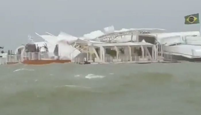 Clube flutuante é arrastado para alto mar e naufraga após ciclone em SC