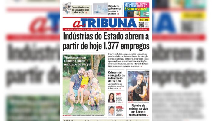 Confira os destaques do Jornal A Tribuna desta sexta-feira