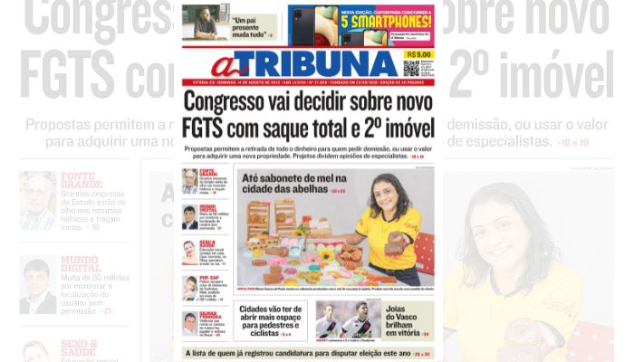 Clique aqui e confira os destaques do jornal A Tribuna deste domingo