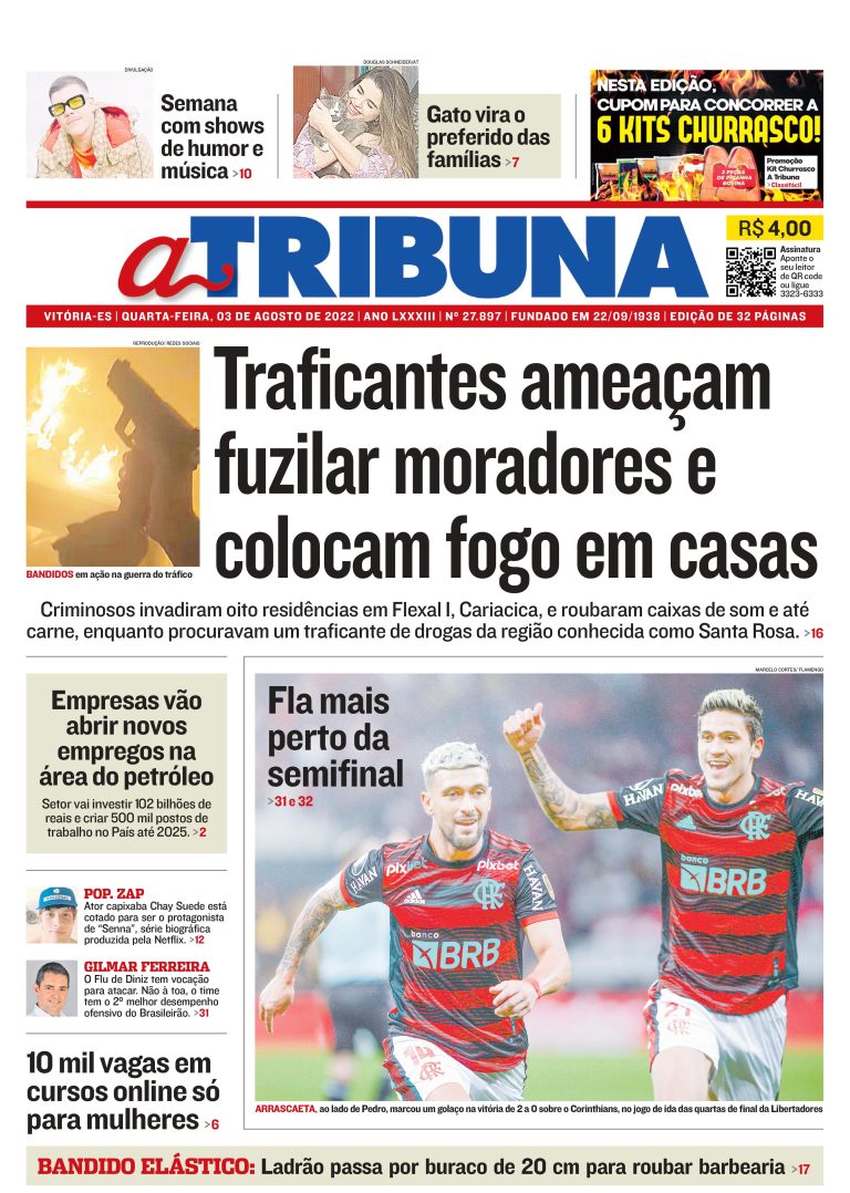 Confira os destaques do Jornal A Tribuna desta quarta-feira