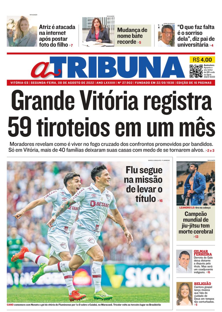 Confira os destaques do Jornal A Tribuna desta segunda-feira
