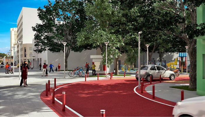 Novo visual em ruas e praça no Centro de Vitória