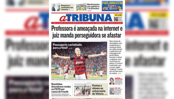 Confira os destaques do Jornal A Tribuna desta quinta-feira