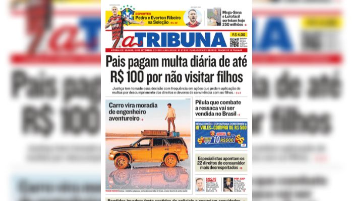 Confira os destaques do Jornal A Tribuna deste sábado