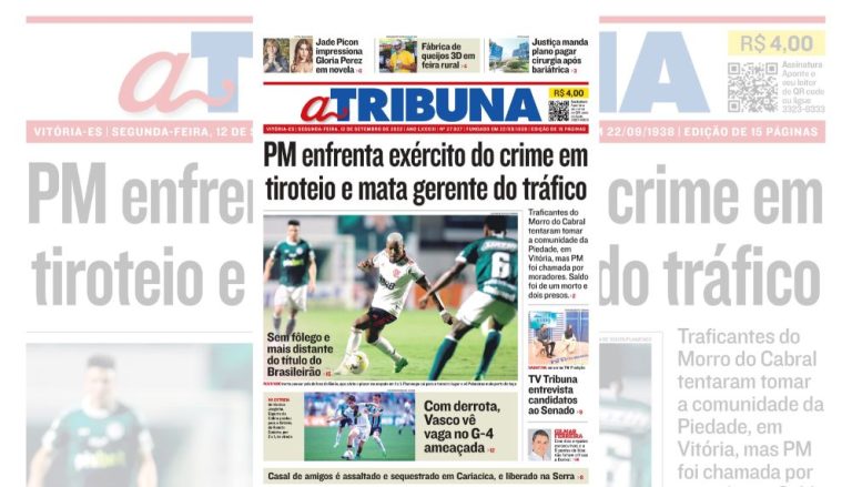 Confira os destaques do jornal A Tribuna desta segunda-feira