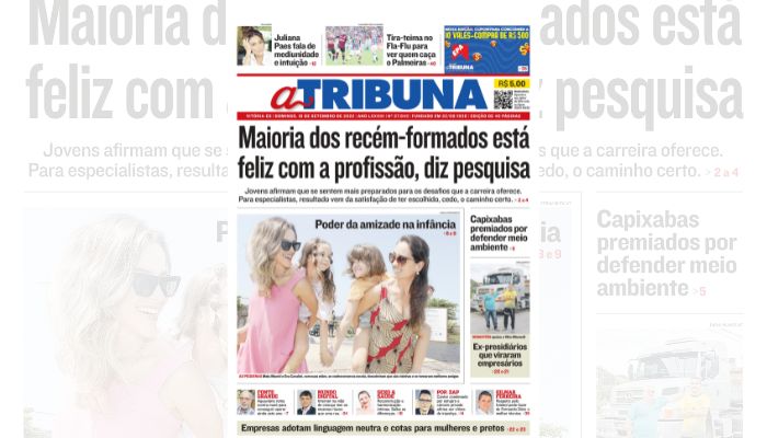 Confira os destaques do jornal A Tribuna deste domingo