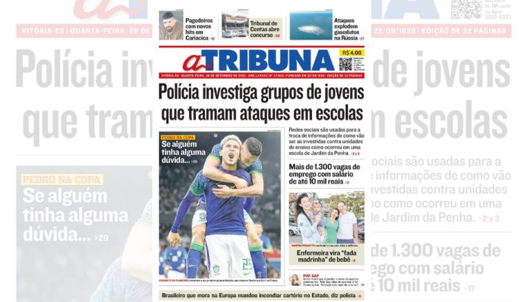 Confira os destaques do jornal A Tribuna desta quarta-feira