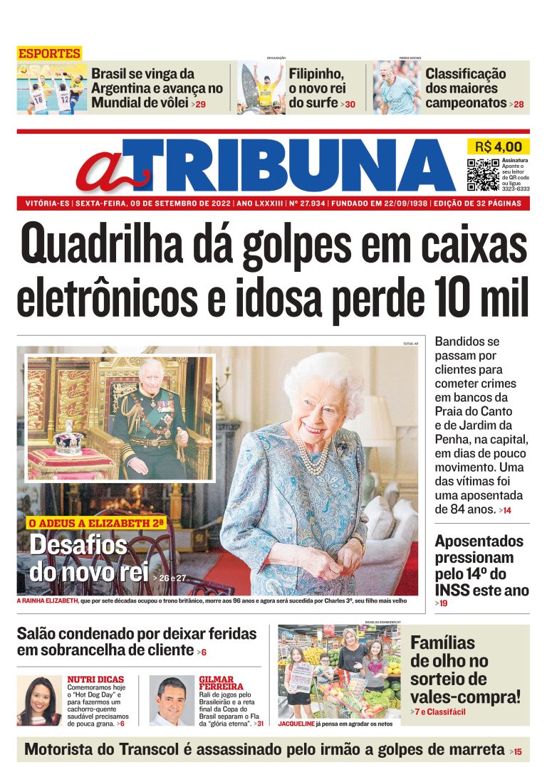 Confira os destaques do Jornal A Tribuna desta sexta-feira