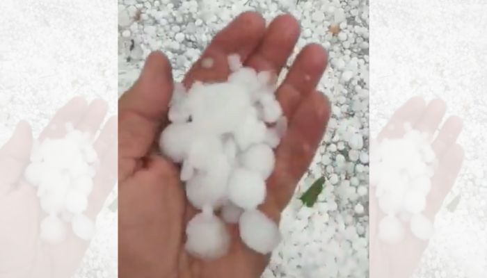 Chuva de granizo atinge cidades do Sul de Minas