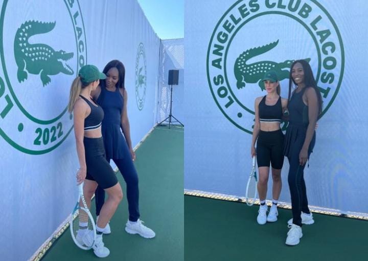 Ex-BBB participa de aula de tênis com Venus Williams