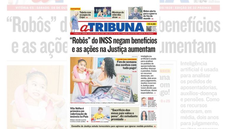 Confira os destaques do jornal A Tribuna deste sábado