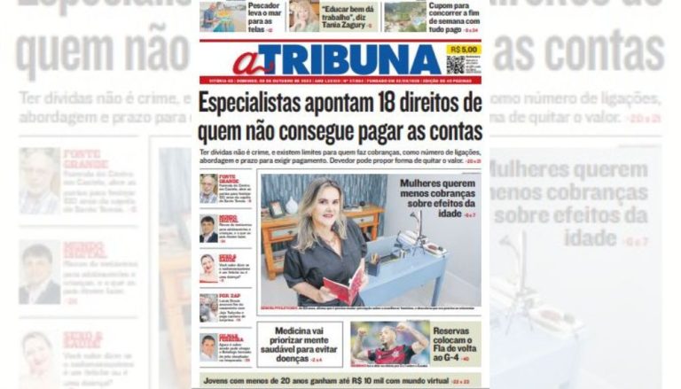 Confira os destaques do jornal A Tribuna deste domingo