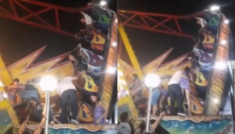 Brinquedo em parque de diversões parte ao meio e deixa 2 feridos