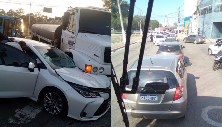Acidente entre carro e caminhão deixa um ferido na Serra
