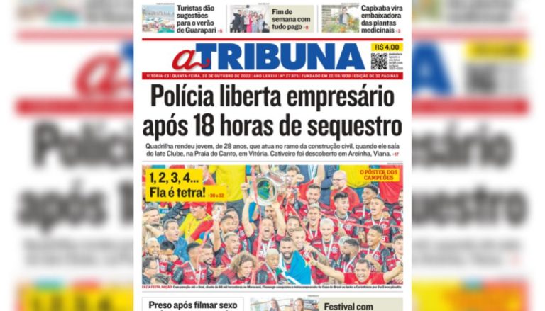 Confira os destaques do Jornal A Tribuna desta quinta-feira