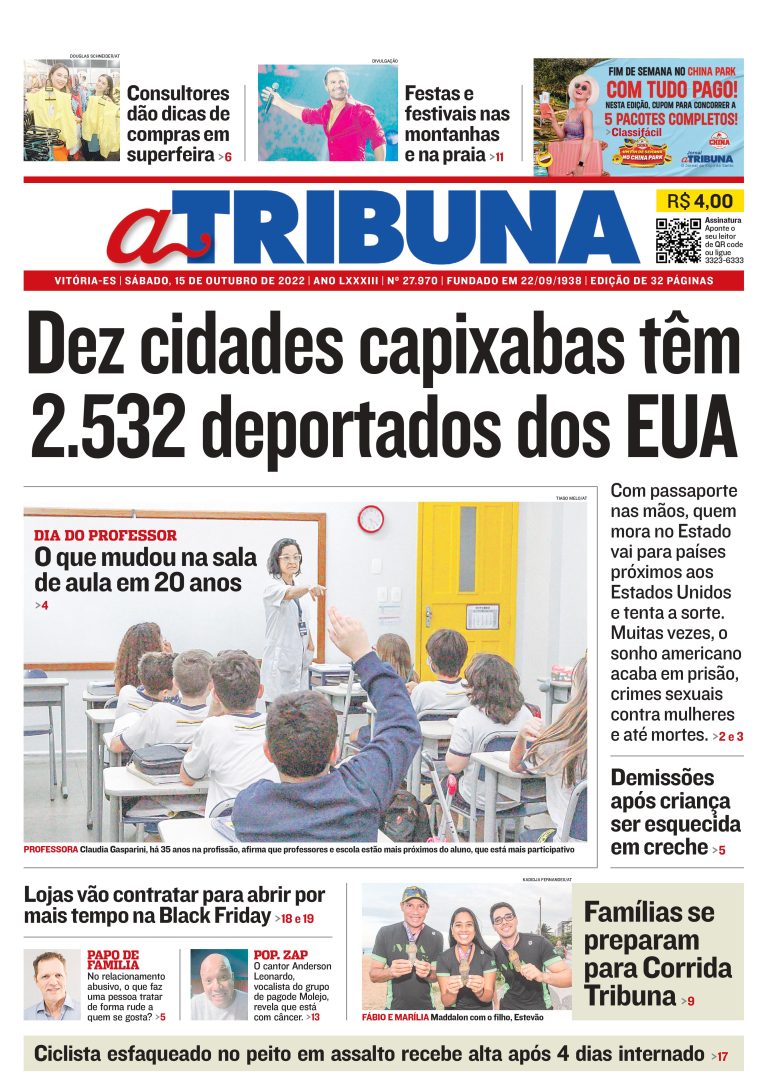 Confira os destaques do Jornal A Tribuna deste sábado