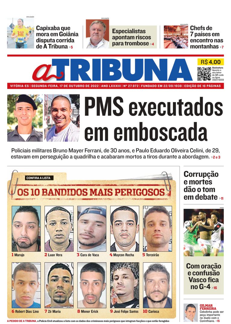 Confira os destaques do Jornal A Tribuna desta segunda-feira