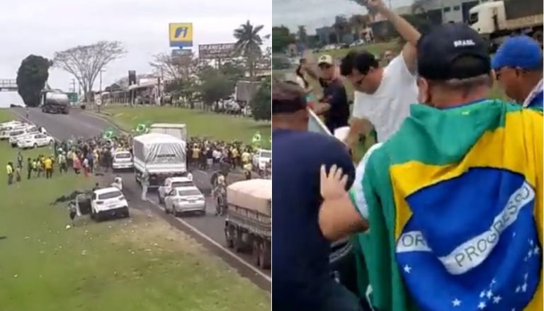 VÍDEO | Motorista avança sobre bloqueio e atropela manifestantes em rodovia