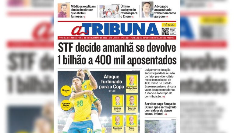 Confira os destaques do Jornal A Tribuna desta terça-feira