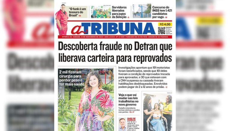 Confira os destaques do Jornal A Tribuna deste sábado