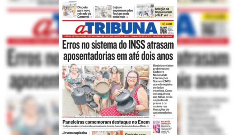 Confira os destaques do Jornal a Tribuna desta terça-feira