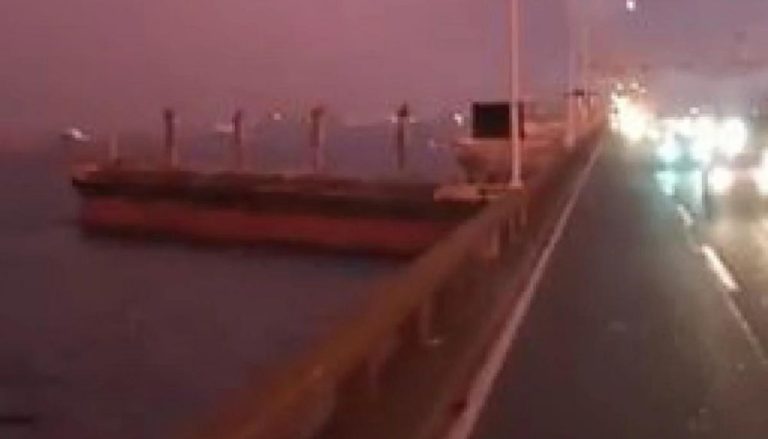 Navio que atingiu ponte Rio-Niterói estava ancorado havia 6 anos, diz Marinha