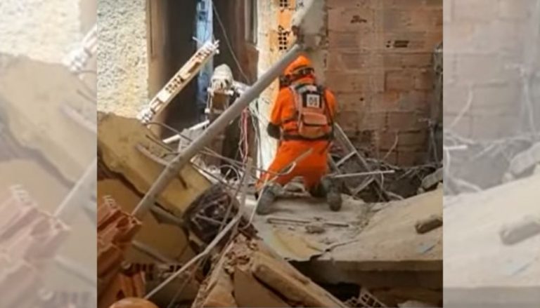 Homem morre após prédio de três andares desabar