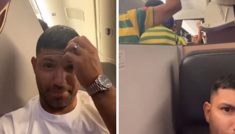 VÍDEO | Ídolo da Argentina é surpreendido com festa de brasileiros em voo
