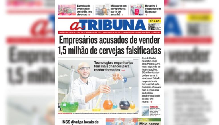 Confira os destaques do Jornal A Tribuna desta quinta-feira