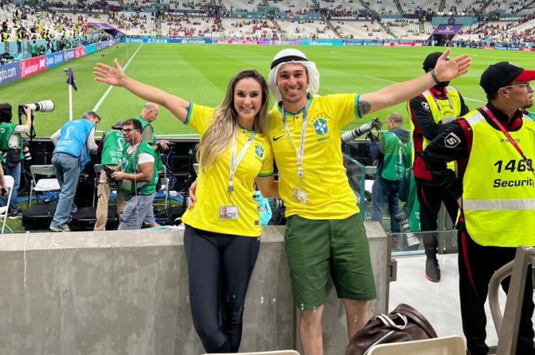 Capixabas em lua de mel no Catar assistem estreia do Brasil na Copa