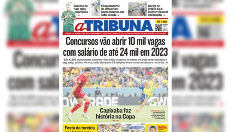 Confira os destaques do Jornal A Tribuna desta sexta-feira