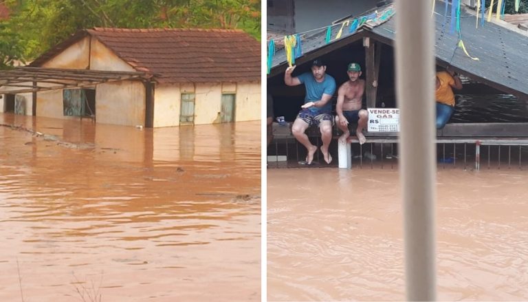 Vila Pavão fica embaixo d’água após registrar maior volume de chuva em 24h