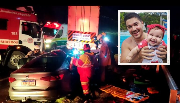Bombeiro e filha morrem em acidente entre carro e carreta em Guarapari