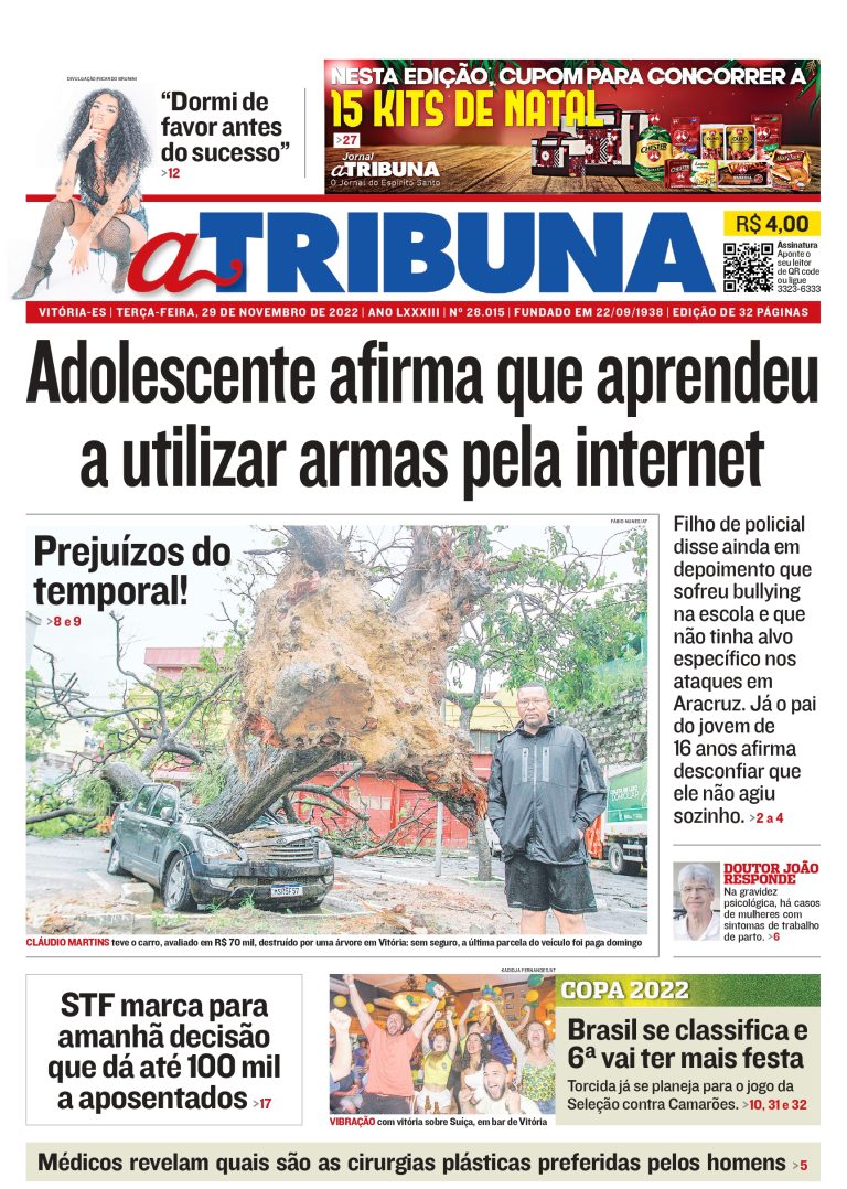 Confira os destaques do Jornal A Tribuna desta terça-feira
