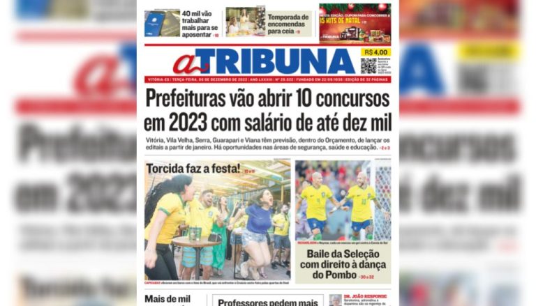 Confira os destaques do Jornal A Tribuna desta terça-feira