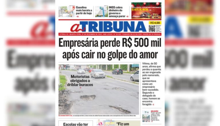 Confira a edição do Jornal A Tribuna desta quarta-feira