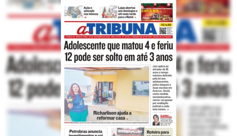 Confira os destaques do Jornal A Tribuna desta quinta-feira